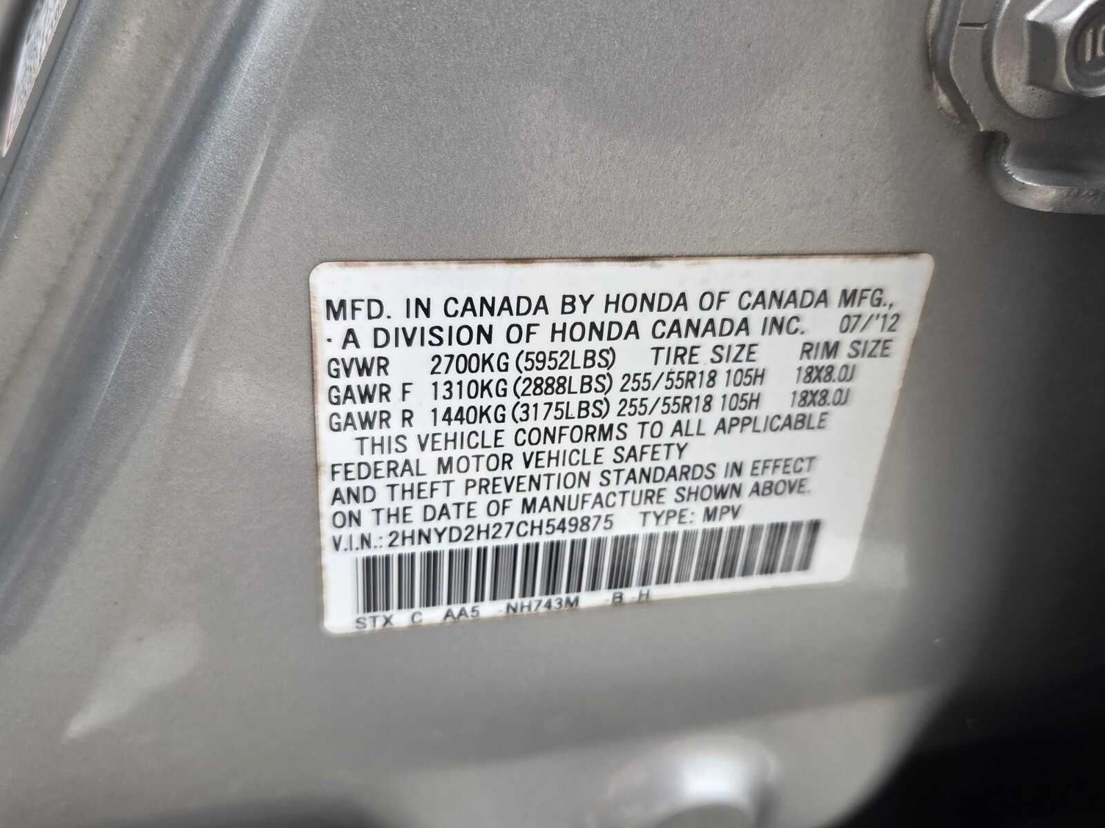 2012 Acura MDX AWD 4dr