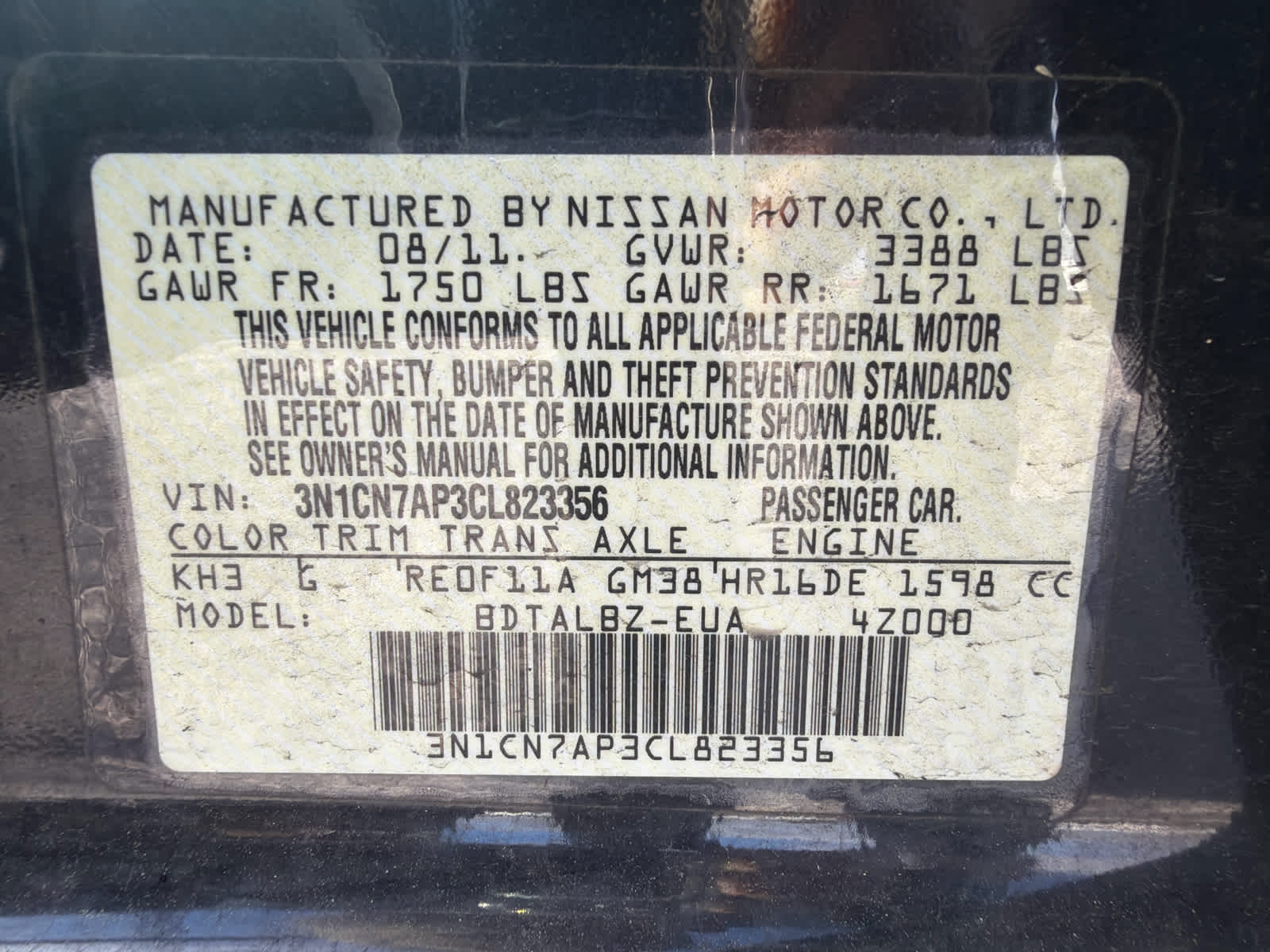 2012 Nissan Versa SV