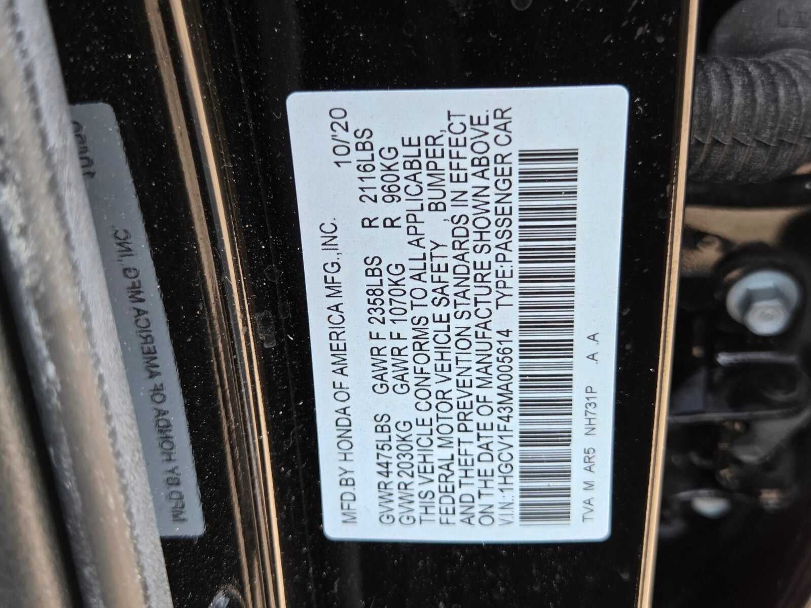 2021 Honda Accord Sedan Sport SE