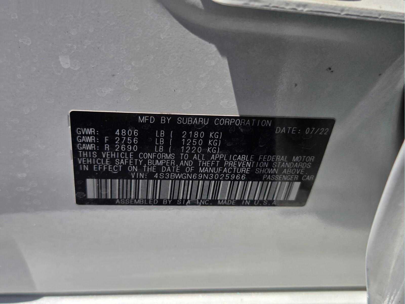 2022 Subaru Legacy Limited XT